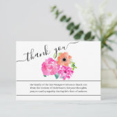 Foto en Waterverf Bloemen Begrafenis Bedankkaart (Staand voorkant)