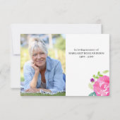 Foto en Waterverf Bloemen Begrafenis Bedankkaart (Achterkant)