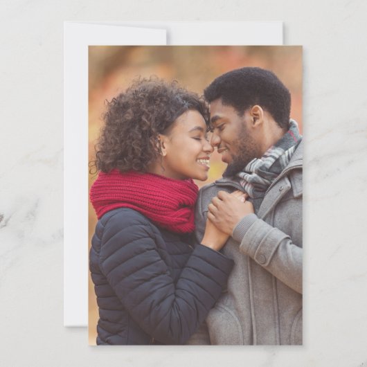 Foto en wit script Bourgondische bruiloft Save The Date (Achterkant)