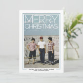 Foto - enorme pretkerst - moderne witte rand feestdagenkaart (Staand voorkant)