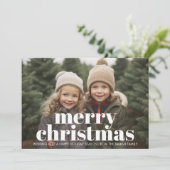 Foto - Enorme vrolijke kerst witte overlay - berry Feestdagenkaart (Staand voorkant)