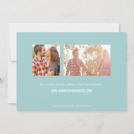 Foto etalage: datum opslaan - blauw save the date (Achterkant)