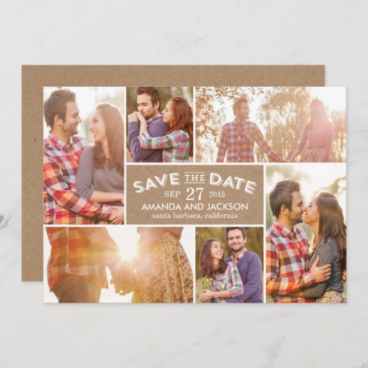 Foto-etalage: datum opslaan - Craft Save The Date (Voorkant / Achterkant)