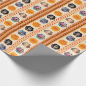  foto Etnische Bohemian Boho Sinaasappel Rood Cadeaupapier (Hoek)