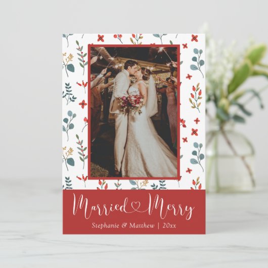 Foto Eucalyptus Berries Feestdagenkaart (Staand voorkant)