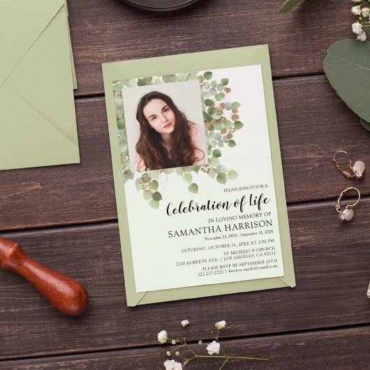 Foto Eucalyptus Funeral Celebration of Life Kaart