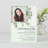 Foto Eucalyptus Funeral Celebration of Life Kaart (Staand voorkant)