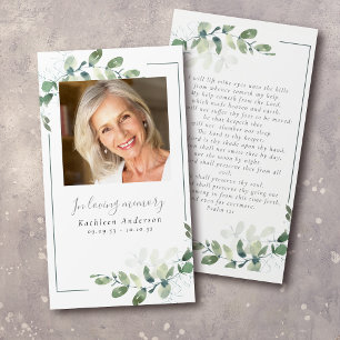 Foto Eucalyptus Funeral Memorial Prayer Kaart