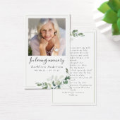 Foto Eucalyptus Funeral Memorial Prayer Kaart (Bureau)