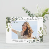 Foto Eucalyptus Greenery Graduy Party Kaart (Staand voorkant)