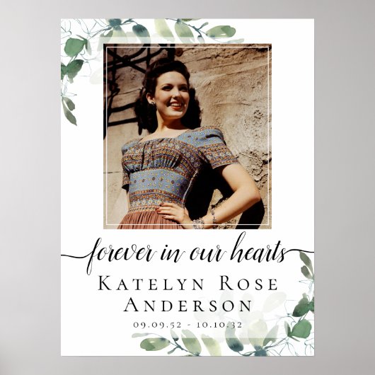 Foto Eucalyptus Rouwkaart Welkom Poster (Voorkant)