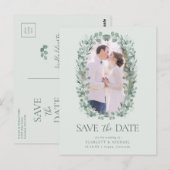 Foto Eucalyptus Save the Date Briefkaart (Voorkant / Achterkant)
