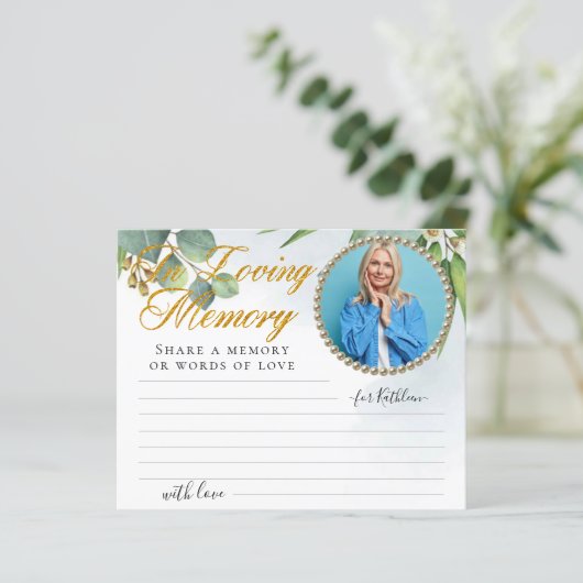 Foto Eucalyptus Share a Memory Funeral Kaart (Staand voorkant)