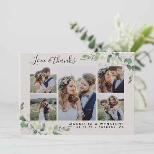 Foto Eucalyptus Weddenschap bedankt creditcard (Staand voorkant)