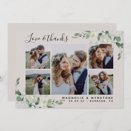 Foto Eucalyptus Weddenschap bedankt creditcard (Voorkant / Achterkant)