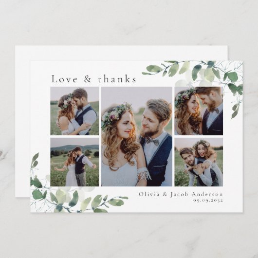 Foto Eucalyptus Weddenschap bedankt creditcard (Voorkant / Achterkant)