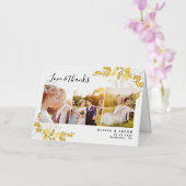 Foto Eucalyptus Weddenschap Bedankt Folie Wenskaart (Orchidee)