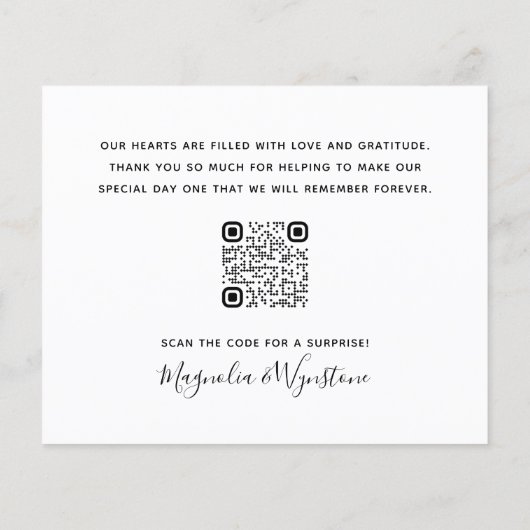 Foto Eucalyptus Weddenschap QR Hartelijk dank (Achterkant)