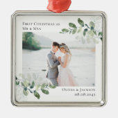 Foto Eucalyptus Wedding Metalen Ornament (Voorkant)