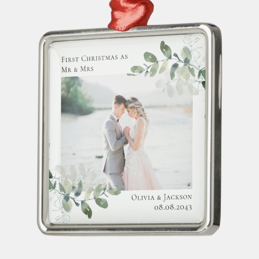 Foto Eucalyptus Wedding Metalen Ornament (Links)