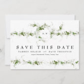 Foto Eucalyptus Wreath Monogram Weddenschap Save The Date (Voorkant)