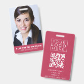 Foto Evenement ID Custom Lanyard Naambadge QR Code Badge (Voor- en achterkant)