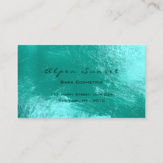 Foto Evenement Make-up Artiest Leer Shimmering Aqu Visitekaartje (Achterkant)