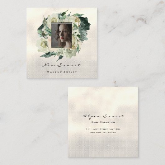 Foto Evenement Planner Make-up Fotograaf Groen Vierkante Visitekaartje (Voorkant / Achterkant)