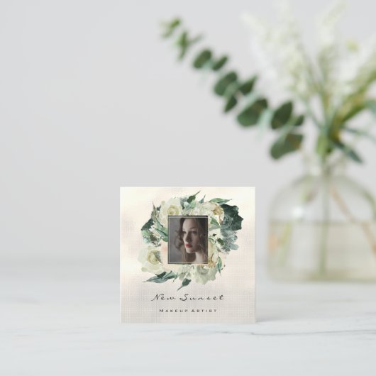 Foto Evenement Planner Make-up Fotograaf Groen Vierkante Visitekaartje (Staand voorkant)