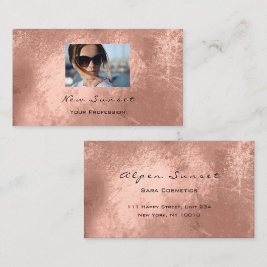 Foto Evenement Planner Make-up Leven Koraal Leer 1 Visitekaartje (Voorkant / Achterkant)