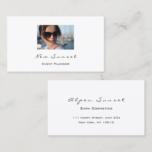 Foto Evenement Planner Make-up Wit Simply VIP Visitekaartje (Voorkant / Achterkant)