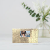 Foto Event Makeup Artist Leather Shimmering Gold Visitekaartje (Staand voorkant)