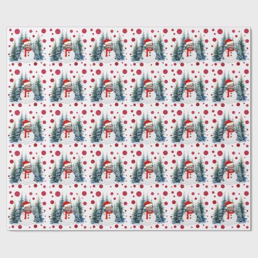 Foto Face Christmas Funny Snowman Cadeaupapier (Vlak)