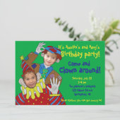 Foto Facets Clowns Birthday Party Kaart (Staand voorkant)