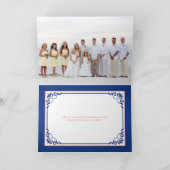 Foto FACULTATIEF Peach, Blue Weddenschap Hartelijk Feestdagen Kaart (Binnen)