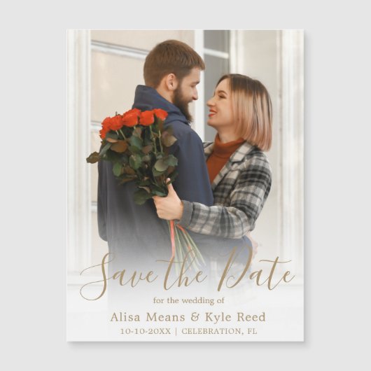 Foto Fade Save the Date Aankondiging Magneet (Voorkant)