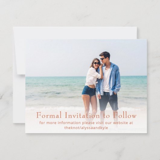 Foto Fade Save the Date Announcement Flat Kaart (Achterkant)