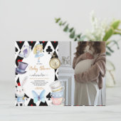 Foto Fairy Alice in Wonderland Baby shower Kaart (Staand voorkant)