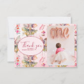 Foto Fairy Eerste Meisje's 1e Verjaardag Bedankkaart (Voorkant)