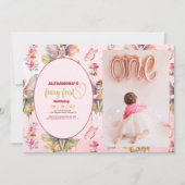 Foto Fairy Eerste Meisje's 1e Verjaardag Kaart (Voorkant)