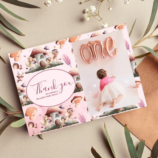 Foto Fairy Eerste Meisje's 1e Verjaardag Kaart