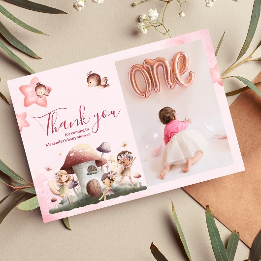 Foto Fairy Eerste Meisje's 1e Verjaardag Kaart