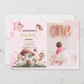 Foto Fairy Eerste Meisje's 1e Verjaardag Kaart (Voorkant)