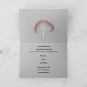 Foto Familie Bomen Roze Fractal Tree Grijs Kaart (Binnen)