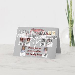 Foto Familie Bomen Roze Fractal Tree Grijs Kaart