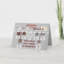 Foto Familie Bomen Roze Fractal Tree Grijs Kaart