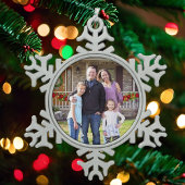 Foto Familie Cadeau Schattige Tin Sneeuwvlok Ornament
