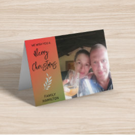 Foto Familie Kerstmis Gevouwen Kaart