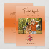 Foto Familie Oranje Transparantie Thanksgiving Feestdagenkaart (Voorkant / Achterkant)