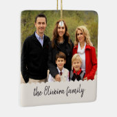 Foto Familienaam Double Sided Afbeelding C Keramisch Ornament (Rechts)